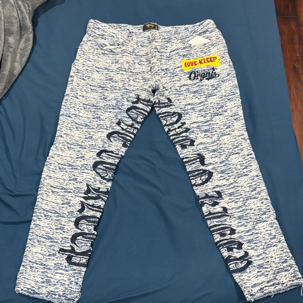 Love Klept Origins Blue and White Pants